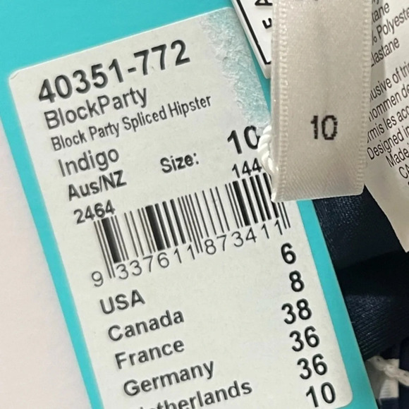 SEAFOLLY navy and white hipster bikini bottom bundle size 6 - Picture 5 of 7